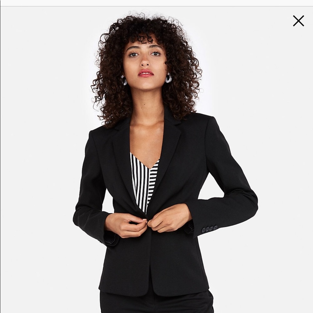 Express Size 6 Notch Collar One Button Blazer - image 1